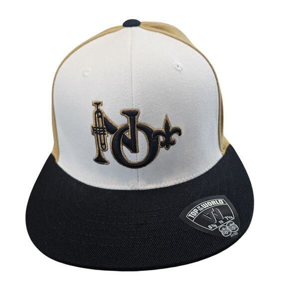 New Orleans Saints Fitted Hat Cap NFL Two Tone Trumpet White Gold One Size  B - Picture 1 of 9